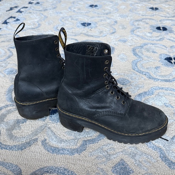 Dr. Marten Black Leather Shriver Hi. Combat Women’s Lace Up Boot - Picture 4 of 7